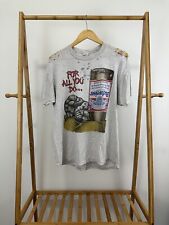 VTG Budweiser This Buds For You Thrashed Distressed Worn WIP T-Shirt Size L picture