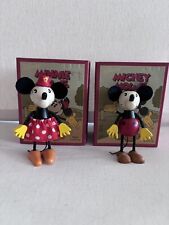 Vintage Schylling Mickey & Minnie Mouse Wooden Dolls Rare & Excellent Condition picture