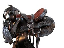 WESTERN GAITED SADDLE 15 16 17 HORSE PLEASURE TRAIL FLORAL TOOLED LEATHER TACK picture