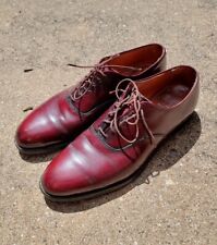 Vintage 4A Alden Shoes  8.5 B Oxblood Burgundy Calfskin Leather Blucher Oxfords picture
