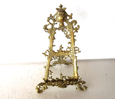 Antique Victorian Ornate Rococo Revival Brass Table Display Easel 17