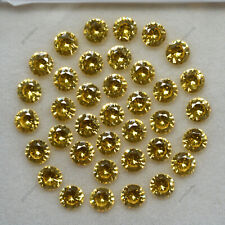 16 PCS Natural Yellow Sapphire Gemstone CERTIFIED Lot 5 MM Round Diamond Cut picture