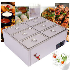 Commercial Electric Food Warmer, 6-Pan Bain Marie Buffet Countertop Steam Table picture