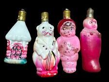 Vintage C9 Milk Glass  And Glass Christmas Light Bulb Made in Japan Lot Of 4 picture