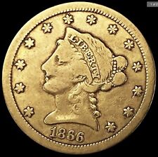 1866 S Coronet Head Gold $2.50 Quarter Eagle 🦅 VF Only 38,960 🇺🇸 Amazing 🇺🇸 picture