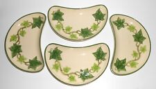 VINTAGE Franciscan Pottery Early USA Ivy Set/4 Crescent Salad Plates picture