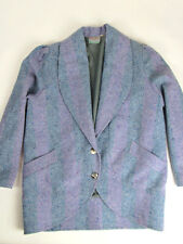 Triona Design Donegal Striped Tweed Jacket Purple Shawl Collar Ireland Sz M picture