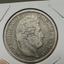 1831-B FRANCE SILVER 5 FRANCS BETTER CROWN picture