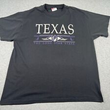 Vintage Texas Shirt Adult Large Black Single Stitch Lone Star State Mens 90s picture