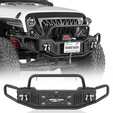 Tubular Front Bumper Assembly w/Winch Plate & D-Rings For Jeep Wrangler JK 07-18 picture
