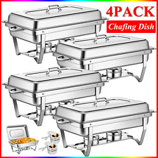 4 Pack 13.7 QT Stainless Steel Chafer Chafing Dish Sets Catering Food Warmer picture