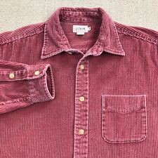 Vintage J Crew Shirt Mens Medium Pink Wide Wale Corduroy Button Up Preppy Casual picture