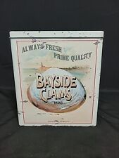 VINTAGE STYLE SEAFOOD BAYSIDE CLAMS NAUTICAL NEW ENGLAND HOME DECOR TIN CAN picture
