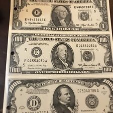Big Bills $ Money School Folder VINTAGE PUNCHED lot 2 picture