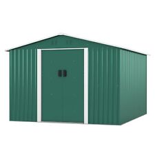 10.5'x9.1' Outdoor Storage Shed  w/Sliding Doors Metal Shed Garden Shed Lockable picture
