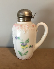ANTIQUE SYRUP EAPG PASTELS & MILK GLASS SCROLL & NET ca. 1895 Consolidated Glass picture