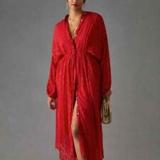Anthropologie Allene Shimmer Maxi Dress Size 1X Red NWT picture
