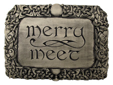 Merry Meet Wall Plaque Stone Finish Dryad Design Wiccan Saying Welcome Sign picture