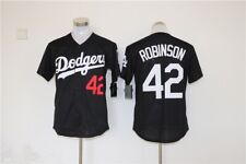 Throwback 1950s Jackie Robinson #42 Baseball Jersey Stitched Black Custom picture