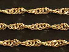14K Solid Yellow Gold 2.15mm Singapore Chain Diamond Cut Twisted Necklace 16-24” picture