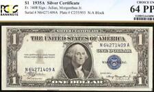1935 A $1 N-A BLOCK SILVER CERTIFICATE NOTE Fr 1608 PCGS 64 PPQ BETTER NON MULE picture