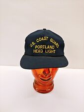Vintage US Coast Guard Portland Head Light Maine Cap Hat Snapback USA Blue picture