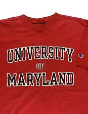 Vintage University Of Maryland Shirt Adult XL Red Short Sleeve Champion Tee Mens picture