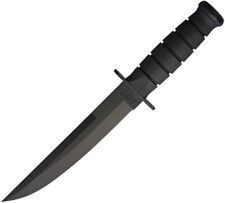 Ka-Bar Modified Tanto Fixed Blade Knife Black Handle Black Plain 1095 Blade 1266 picture