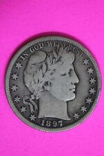 1897 S Barber Liberty Half Dollar Scarce Semi Key Date Coin San Francisco 35 picture