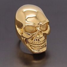 MENS Huge Heavy Gold Skull 316L Stainless Steel Biker Ring Size 8-15 picture