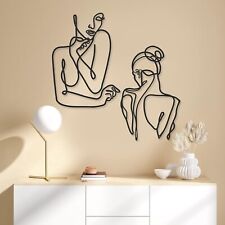 Wall Art Minimalist Sculptures Modern Abstract Woman black Metal Bedroom Decor picture