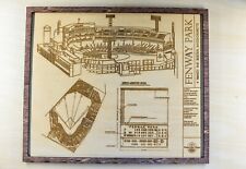 Fenway Park Boston Red Sox Green Monster Blueprint Wood Engraved Plaque picture