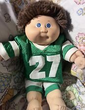 Vintage Cabbage Patch Kids Doll 1980s Brown Hair Blue Eyes CPK Football Dimple picture