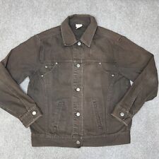 Vintage J.Jill Jacket Womens Small Tall ST Brown Linen Blend Button Up Utility picture