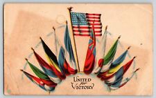 Postcard WW1 United for Victory - US Flag - Vexillology picture