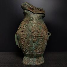 12'' Chinese Bronze Ware Dynasty Palace Pot Jar animal beast Bronze Pot Tank picture