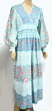 Vintage 60s 70s Hippy Boho Angel Wing Peasent Prairie Breezy Maxi Dress XS picture