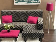 1/6 scale barbie-style handmade furniture-sofa Sectional picture