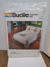 VTG Bucilla Cross-stitch Quilt Kit Country Blossoms  NOS #49938 98 X 103 Queen picture