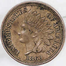 1863 Indian Head Cent XF EF Extremely Fine Copper-Nickel SKU:I12405 picture
