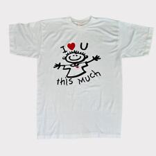 Vintage Rare 'I Love You This Much' T-Shirt w/ Stick Man Drawing- Single Stitch picture