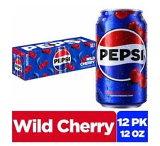 PEPSI WILD CHERRY Soda Pop  (1) 12 Pack of 12 oz Cans picture