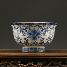 Qing Dynasty Qianlong blue-and-white high-footed bowl Antique reproduction picture