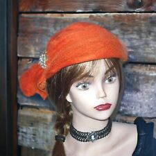 Vitg Pumpkin Wool Felt Hat The Halle Bros Co Henry Pollak New York Made in Italy picture