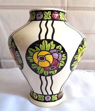 1921 Charles Catteau Art Deco Vase for Boch Freres Floral 7.5