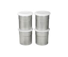 Pacojet Chrome Steel Pacotizing Beakers with White Lids sets of 4 picture