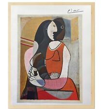 Pablo Picasso Vintage Original Color Plate Print - Seated Woman, 1927 picture