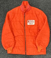 Vintage Cap’n Jack Orange Nylon Jacket Quilted Mens Medium JAMESWAY Coat US picture