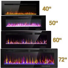 Electric Fireplace 40'' 50'' 60'' 72'' Wall Mounted Recessed Fireplace Heater picture