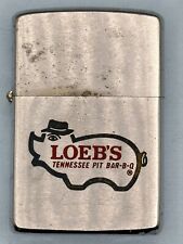 Vintage 1966 Loeb’s TN Pit BBQ Advertising Chrome Zippo Lighter Double Sided picture